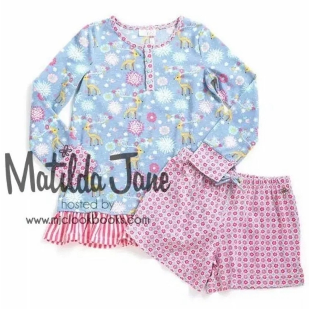 EUC Matilda Jane Clothing Long Sleeve Sleep Tight PJ Pajama Set Size 10 Teen